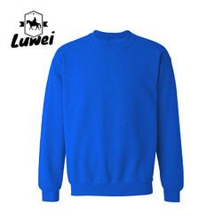 Bordado Orgânico Roupas Oem de tamanho grande 80% Algodão 20% Poliéster Manga Longa Cor Sólida Homem Pullover de pescoço redondo Hoodie em branco