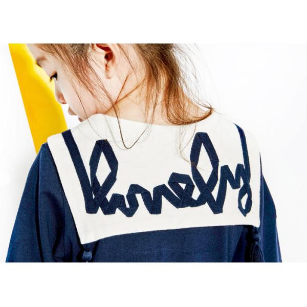 Pretty Cotton Size 4 Kids Girls Clothes Jersey 3 4 Sleeve Girls Fall Dresses With Pocket