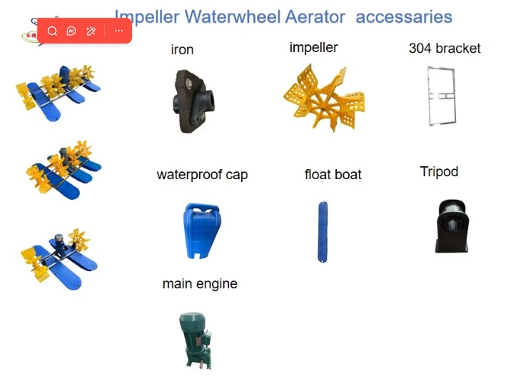 High Efficiency 3HP 6 Impellers 2.2kw Aquaculture Machine Aerator Fish ponds Aerators for Aquaculture