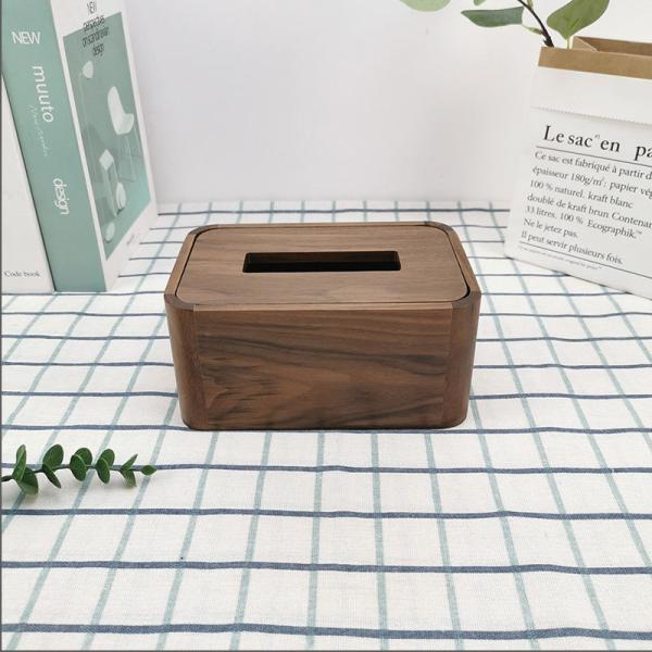 Домашнее 17.5x11.5x8.5 см Ореховый тканевой ящик Деревянный склад квадратный роскошь