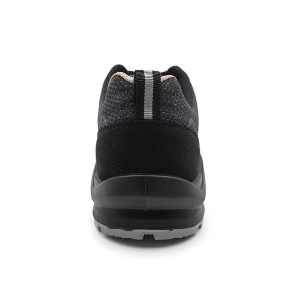 Black Steel Toe Work Shoes Fly Knit / Anti Smashing Safety Shoes