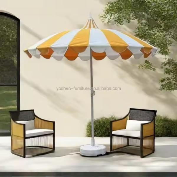 8.5 ft Durable Batwing Pagoda Umbrella Parasol Pagoda Style Patio Umbrella Lightweight Pagoda Market Umbrella