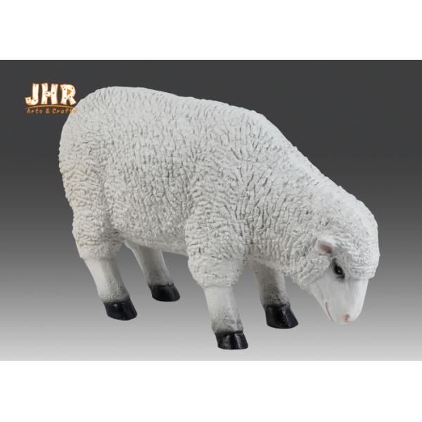 Оформление скульптуры пола Фигуринес крытой белой статуи овец тележки Полыресин животное