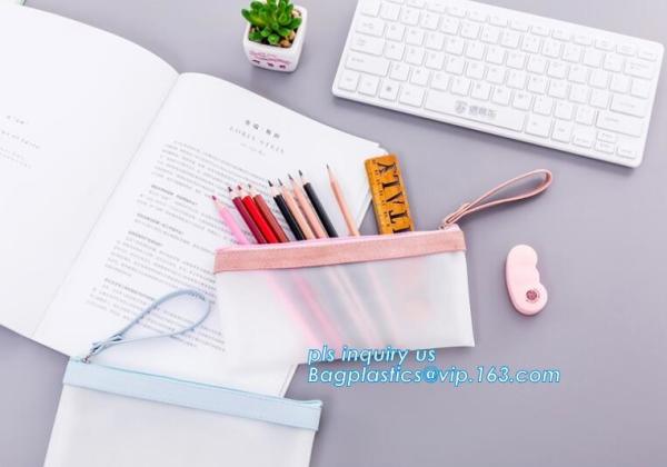 Translucent Zipper Lock TPU Pencil Bag / Pencil Case, vinyl TPU pencil case bag with zipper, Waterproof student pencil c