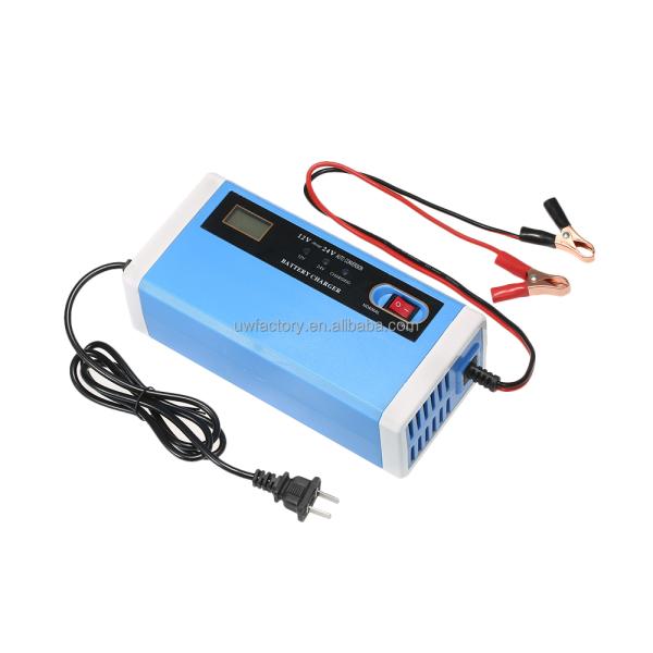 Electric Input 12V/20A Full Automatic Battery Chargers with 10A Power LCD Display Power Puls Repair and Wet Dry Feature