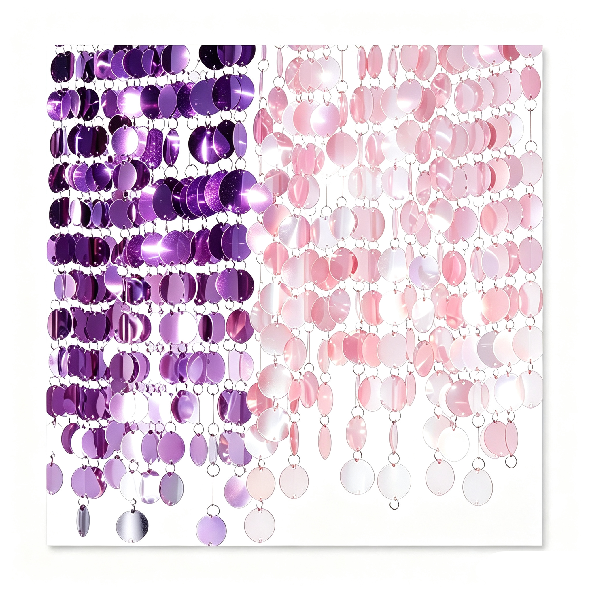 Multiple Colors Unbreakable Flexible Mirror PET Circular Hanging Mirror Sequin Strand