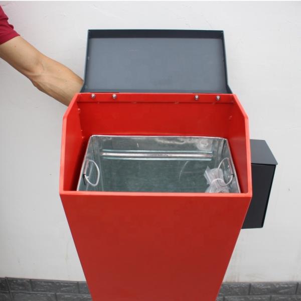 Rectangular Dog Waste Bin , Surface Mounted Pet Waste Trash Can ODM