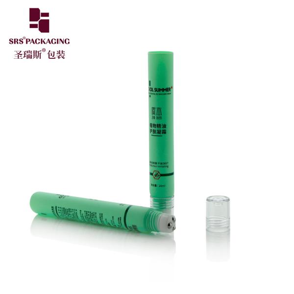 Cosmetic PE Roll On Tube Green D19mm 20ml With Silkscreen Printing