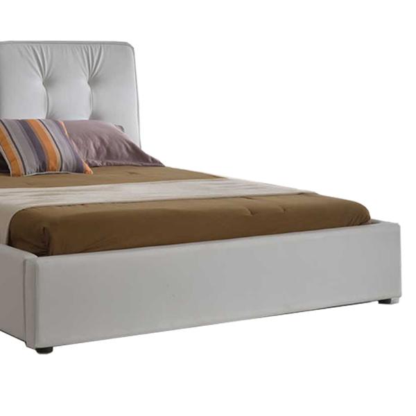 Antiwear White Modern Queen Size Bed Multipurpose 231x180x119.5CM
