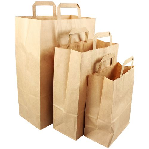 Custom Logo Paper Bags Kraft Paper Handle Bulk Shopping Takeaway Packaging Supermarket Gift Bags