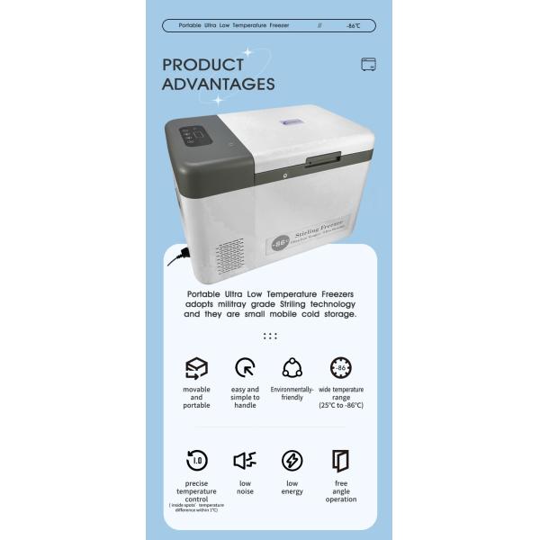 25L минус 86 градусов по Цельсию Медицинский трансфер Фризер компактный и для хранения вакцин