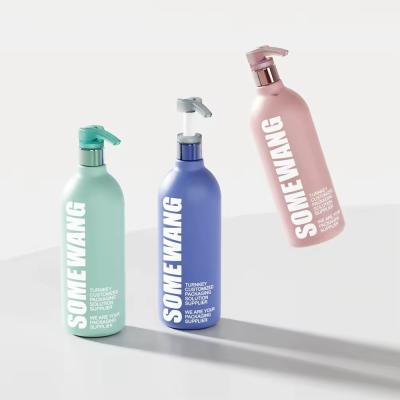 Oval PET Plastic Pump Bottles Green / Blue / Pink Plastic Bottles With Pump
