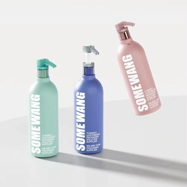 Oval PET Plastic Pump Bottles Green / Blue / Pink Plastic Bottles With Pump