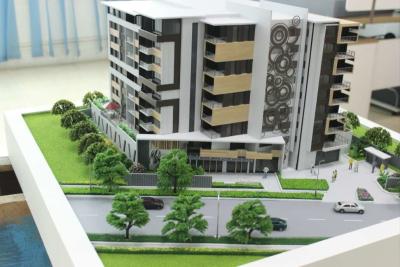 A fantasia 3D imprimiu o modelo da casa, modelo diminuto plástico acrílico da casa