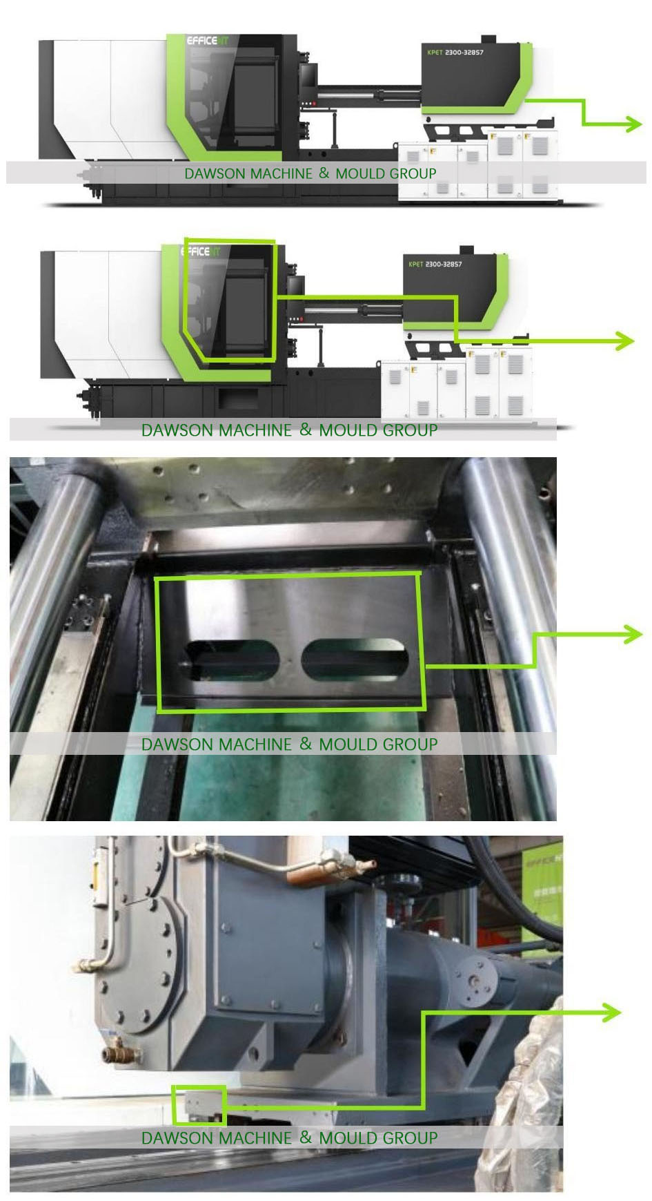 160 mm Hole Diameter PET Preform Injection Molding Machine for High Speed Energy Saving PET Processing