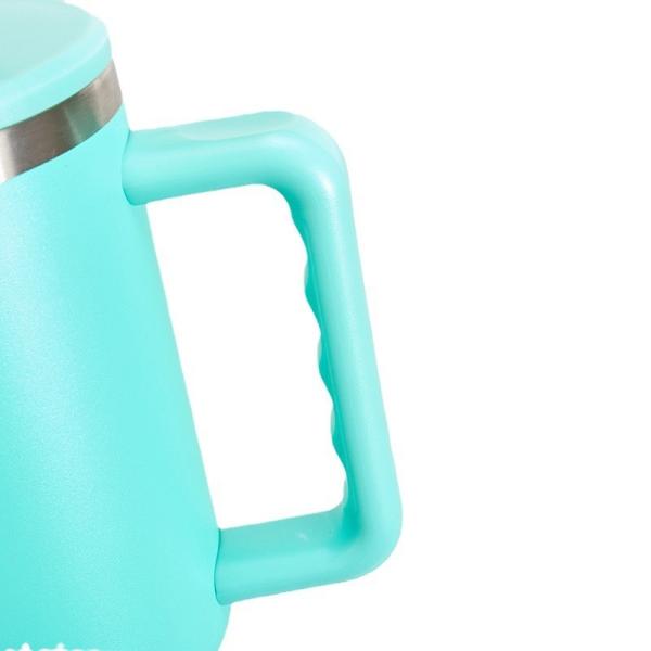 40 Oz Tumbler con mango mantenga frío 40 horas Tumbler de acero inoxidable con tapa y paja Doble pared aspirador Reutilizable Botella de agua deportiva con mango Viajes Taza de café mantenga caliente