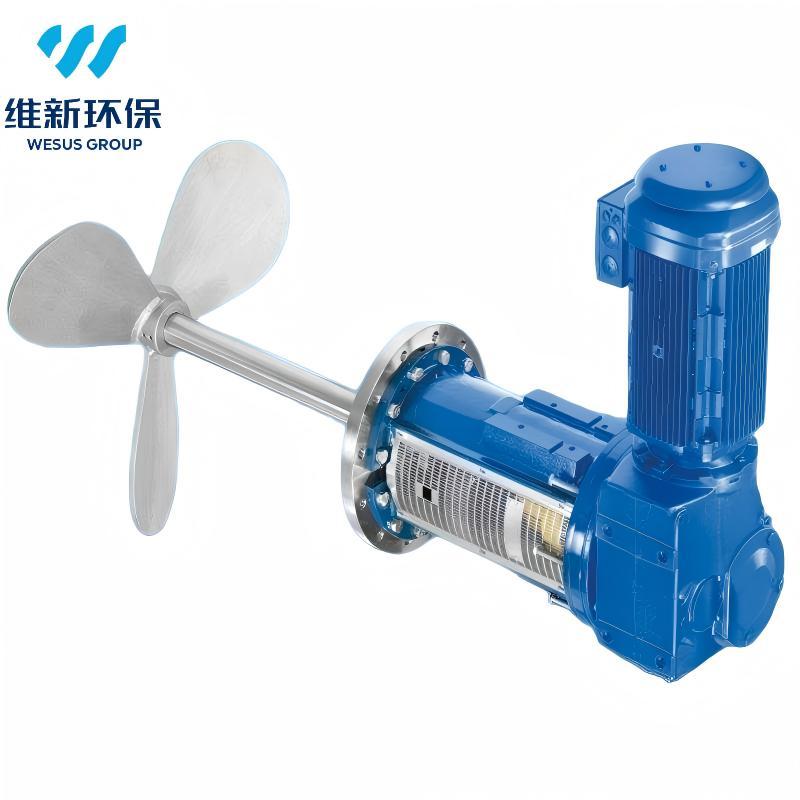 Side Entry Agitator with Spiral Bevel Gear Drive for Industrial Wastewater and Chemical Storage Tanks