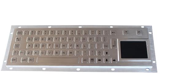 Brushed IP65 Kiosk Metal Industrial Keyboard With Touchpad  , rear panel mount