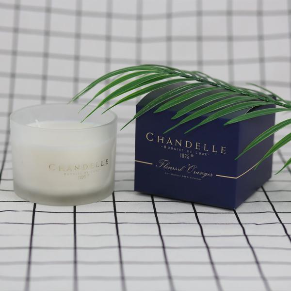 Matte White Scented Candles In Glass Jars 3 - Wick Screen Printing With Folding Box