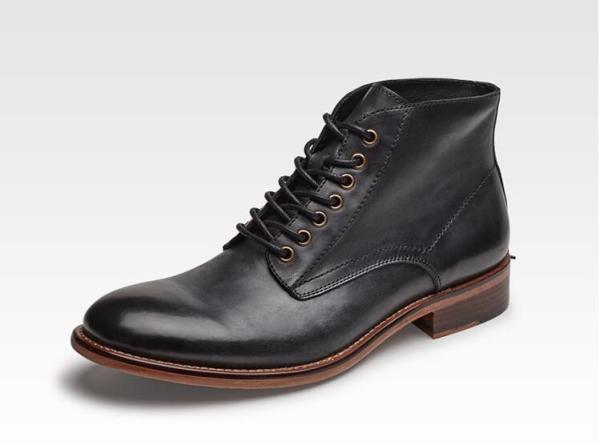 O vestido do couro dos homens do inverno do outono carreg o algodão superior alto das botas de couro - acolchoado com luxuoso