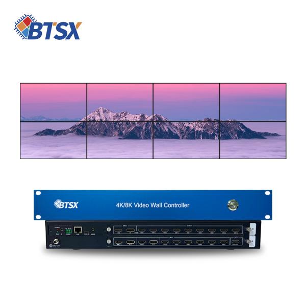 4K60 Controlador de pared de video de conmutación sin fisuras de 8 en 9 -out Controlador de pantalla de TV HDMI Loopback Controlador de video multi-vista
