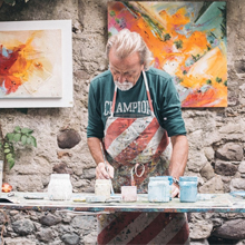 Disposable White Plastic Aprons, 46 inches x 28 inches Waterproof Polyethylene for Cooking Painting Arts n' Crafts