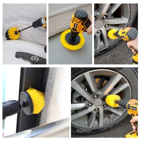 Уборка домашнего пользования Маленькие углы Ручная чистка электрического автомобиля Колесо ремня щетка 4 шт.