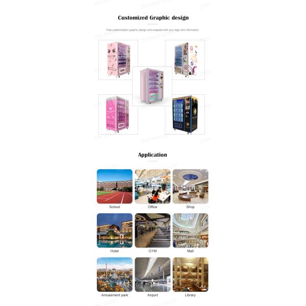 LED Light Custom Trading Card Vending Machine  49 Inches Remote Control Touch Screen Wigs Clothes Vending Machine
