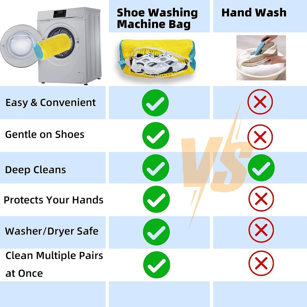 Reusable Shoe Washing Bag with Self-locking Zipper for Machine Laundry