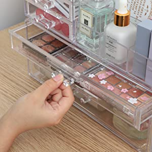 Cosmetic Storage Box Makeup Storage Container Organiser, Skincare Makeup Organizer, Brush Holder, Vanity Shelf