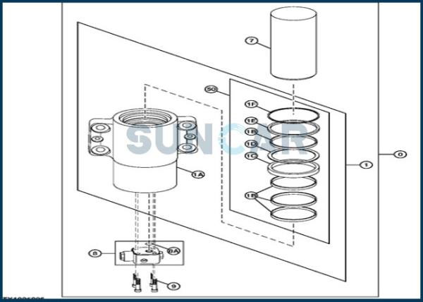 4669897 Kit de reparação de vedações de cilindros de fecho de eixo para escavadeira DEERE 190DW 190GW 220DW 230GW