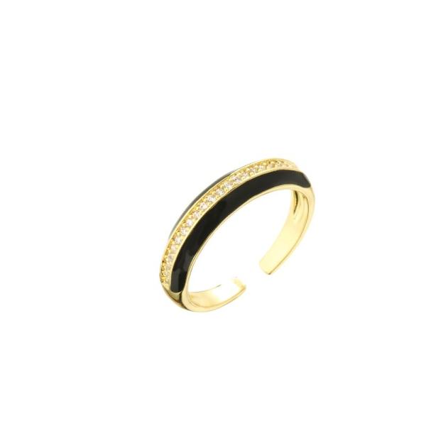 o par 18k soa o micro chapeado ouro pavimenta o anel de noivado do esmalte do zirconita
