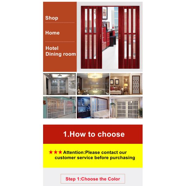 Непахучая раздвижная дверь PVC складчатости для Bathroom кухни открытого рельса раздела свободного