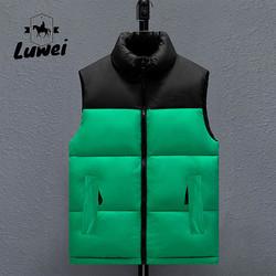 Vestuário de Inverno Coletes grossos Quilted Utilidade quente Contraste de cores Vestido sem mangas Colete de tamanho maior Vestido masculino