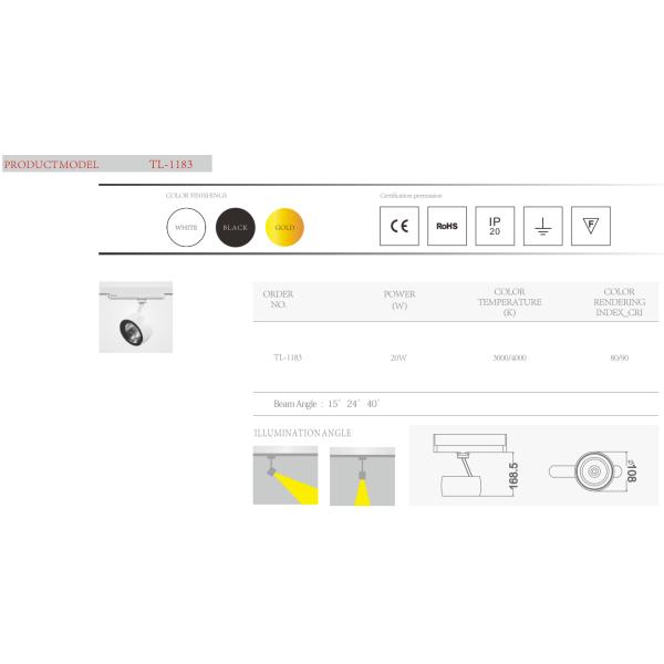 New Design Aluminum Adjustable LED integrated tracking light fixture adapter combined track light 32W