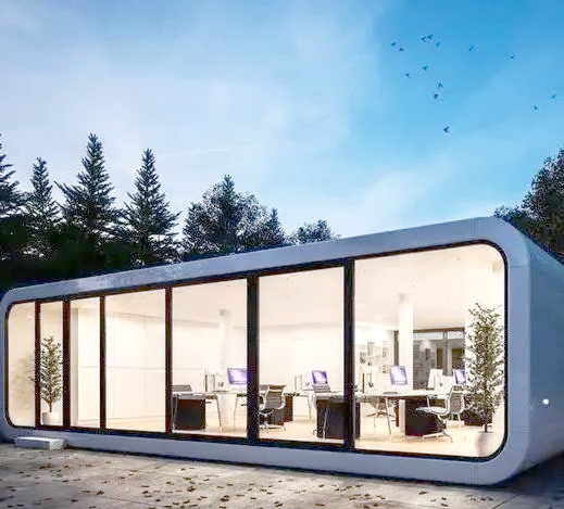 Modern Luxury Space Capsule Sleep Pod Outdoor Steel Container Haus for House Use Apple Cabin Mobile Office