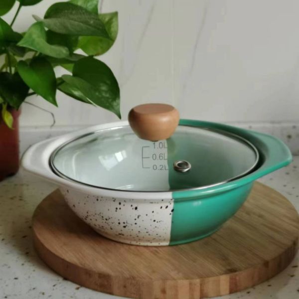 Handmade Enamel Carbon Steel Casserole Cooking Pot For Food Preparation Customized Color