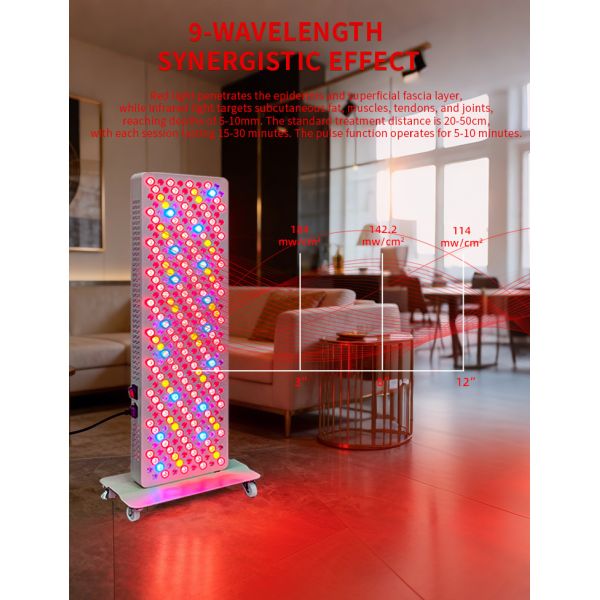 9 Wavelengths Full Body Infrared LED Device Red Light Therapy Panel for Home Sauna Relaxation