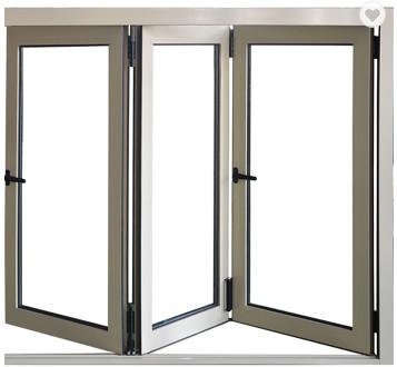 Leveling Opening Aluminum Folding Windows , Bifold Bay Window ISO14001