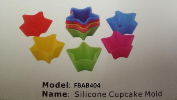FBAB403 for wholesales BPA free flower heart star shapes silicone cupcake mold
