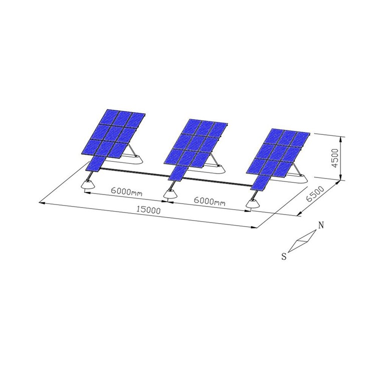 Two Axis GPS Solar Tracking System 2Kw Slewing Drive Linear Actuator