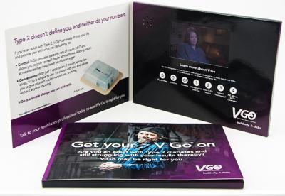 Digital Advertising Branding 7 Screen customized folded digital video greeting card for business marketing and events