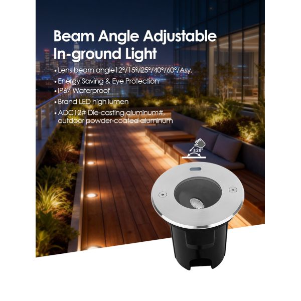 Adjustable Beam Angle LED Underground Light  Deep Anti-glare Recessed 4000K DIA95MM 3W CREE SMD 3535