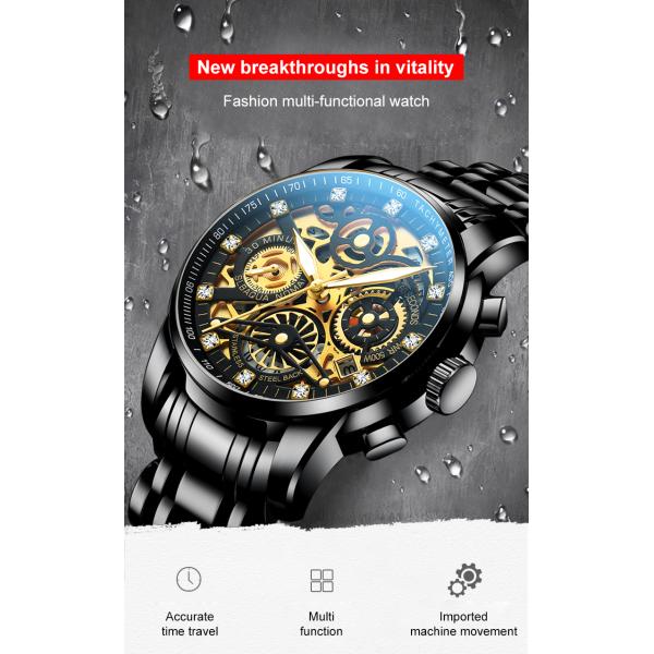 2022 дозор кварца многофункциональных нержавеющей стали моды водоустойчивых 3ATM для людей