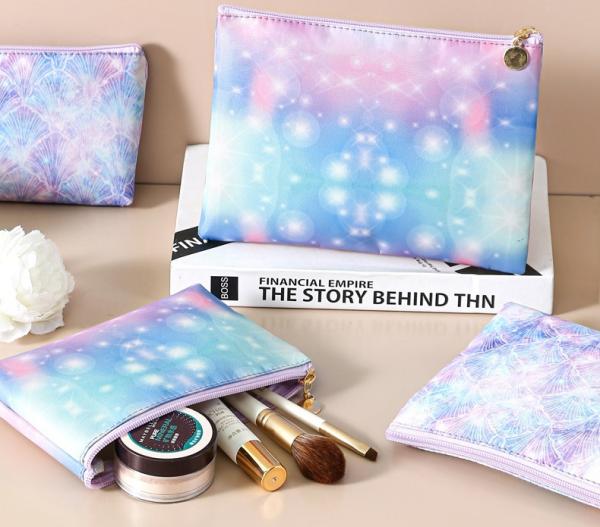 Toiletry Bag,Water Resistant Cosmetic Organizer For Bathroom, Quart Size Clear Iridescent Hard Shell Zipper Case For Toiletries,Portable Storage For Women Girls,Travel Essentials