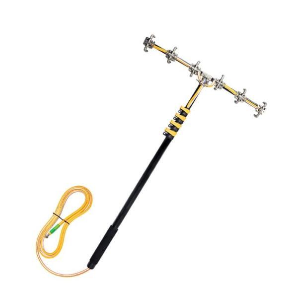 Solar Panel Cleaning Brush with 24ft Alloy Pole 12 Spray Nozzles Extended Water Pipe