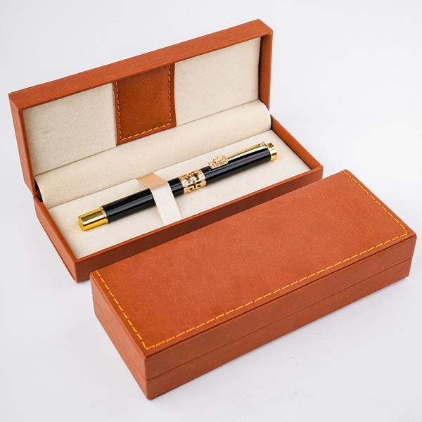 Chinese Style Metal Business Stationery Set Hollow Out Dragon Head Roller Ball Pen