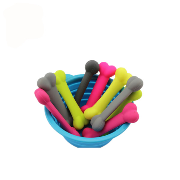 Bone Shape Pet Play Toys Non - Toxic Silicone Material For Dog Dental Health