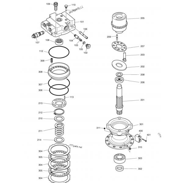 Solar255 K1007950A K9004885 excavator swing motor M2X150 DH258 DH255 High-efficiency slewing motor suppliers