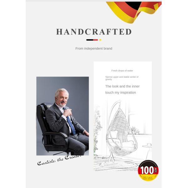 High Quality Balcony Handmade PE Rattan Swing Hanging Basket Chair